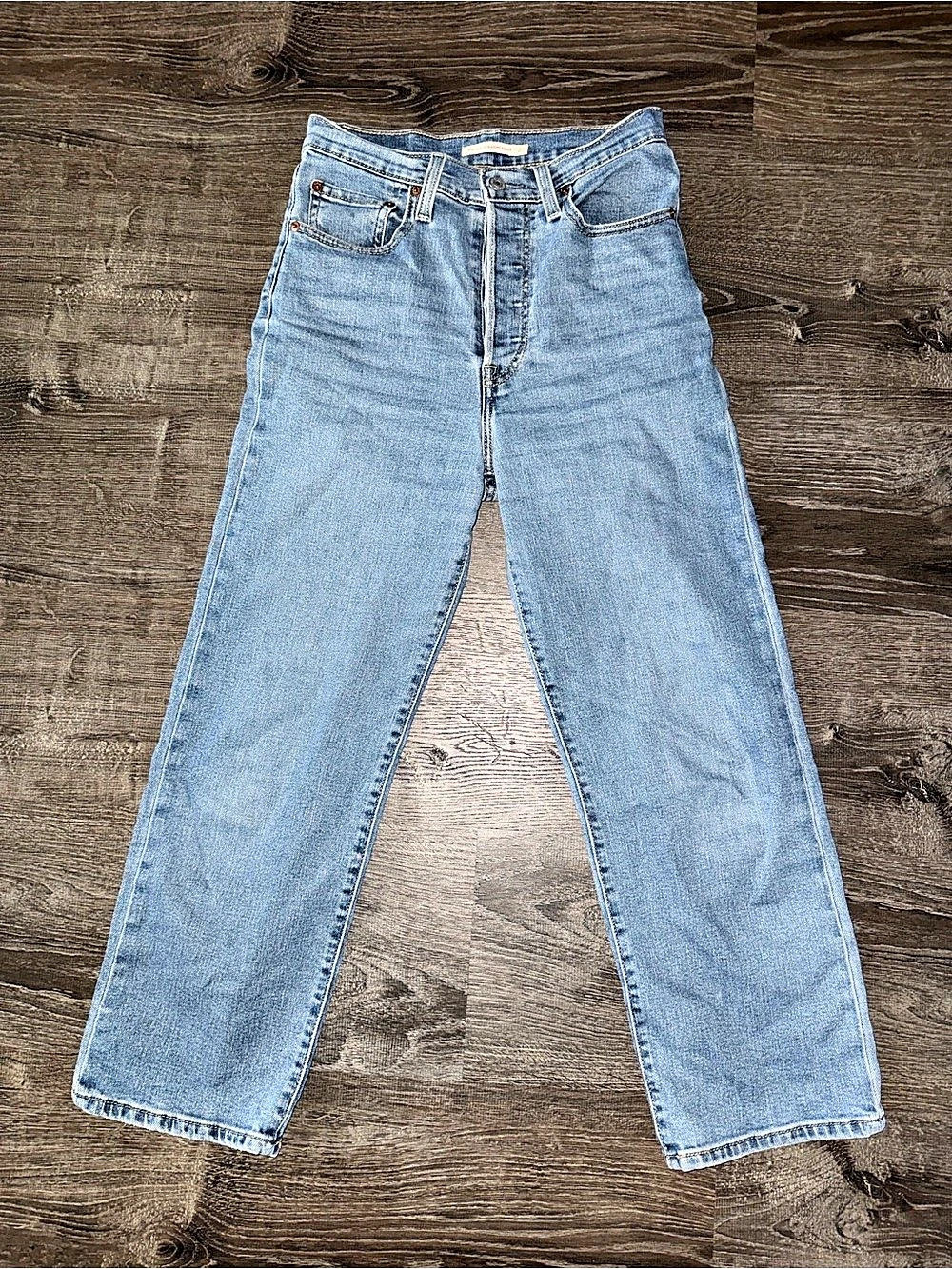 Levi's Ribcage Straight Ankle Jeans Blue Waist